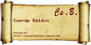 Cserép Balázs névjegykártya